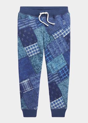 Girl's Patchwork-Print Joggers, Size 4-6X