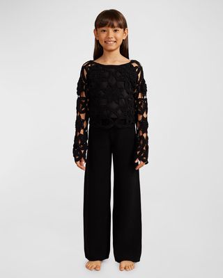 Girl's Piper Ribbed Pants, Size 4-12