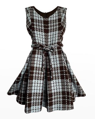 Girl's Plaid Pleated Dress, Size 2-6