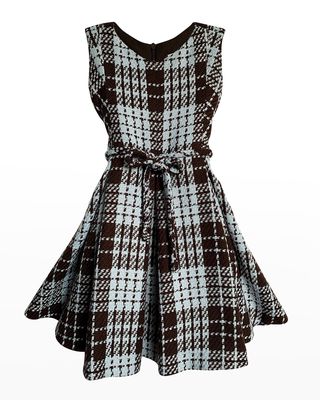 Girl's Plaid Pleated Dress, Size 7-14