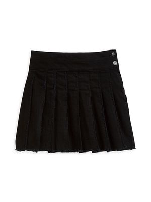 Girl's Pleated Tennis Skirt - Black - Size 7