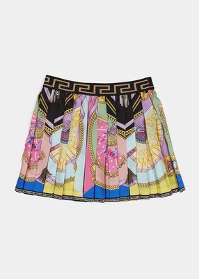 Girl's Poli I Ventagli Pleated Skirt, Size 4-6