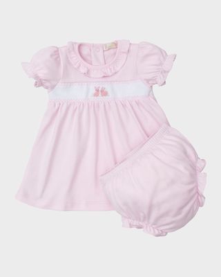 Girl's Premier Cottontail Hollows Smocked Dress, Size 0M-9M