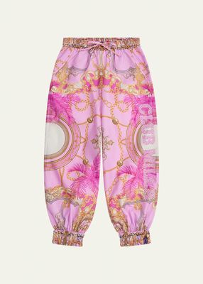 Girl's Printed Track Pants, Size 4-10