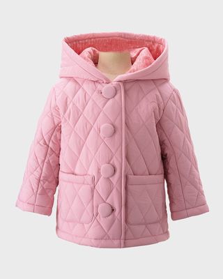 Girl's Quilted Hooded Jacket, Size 6M-3