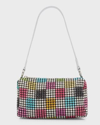Girl's Rainbow Checkered Jeweled Bag