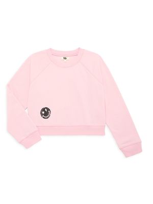 Girl's Reagan Crewneck Sweatshirt - True Pink - Size 14 - True Pink - Size 14
