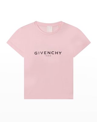 Girl's Reverse Logo-Print T-Shirt, Size 4-6