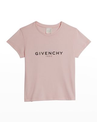 Girl's Reverse Logo-Print T-Shirt, Size 8-14
