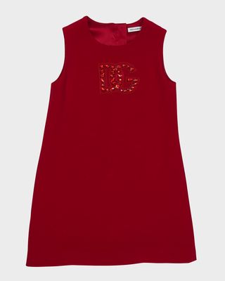 Girl's Rhinestone Embellished Logo-Print Tank Dress, Size 8-12