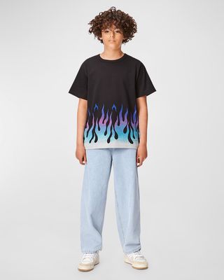 Girl's Riley Flames T-Shirt, Size 5-7