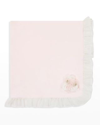 Girl's Rose Ruffle Cotton Blanket