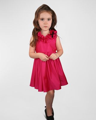 Girl's Ruffle Trim A-Line Dress, Size 2-6