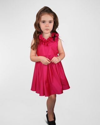 Girl's Ruffle Trim A-Line Dress, Size 7-14