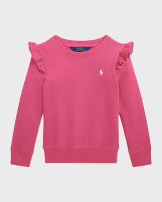 Girl's Ruffled Terry Sweatshirt, Size 2-6X