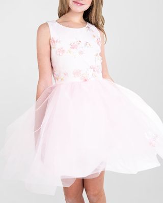 Girl's Sade 3D Floral Dress, Size 4-6