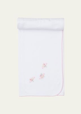 Girl's SCE Blooming Sprays Hand-Embroidered Baby Blanket