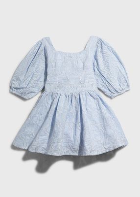 Girl's Semi-Exposed Back Dress, Size 4-16