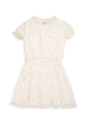 Girl's Short-Sleeve Lace Mini Dress