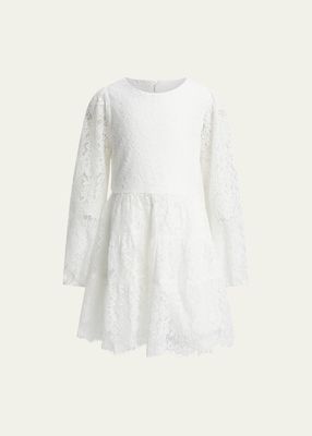 Girl's Sienna Tiered Floral Lace Dress, Size 6-16