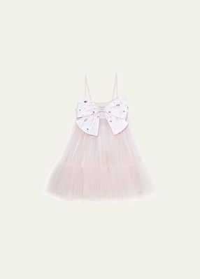 Girl's Simply Pink Embellished Bow Tutu Dress, Size 2-11