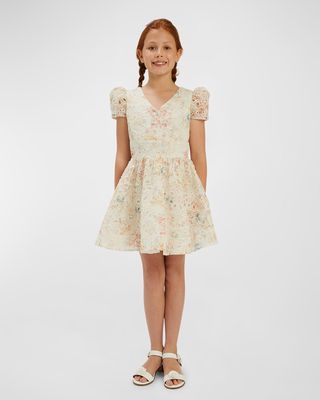 Girl's Sirena Embroidered Mini Dress, Size 8-14