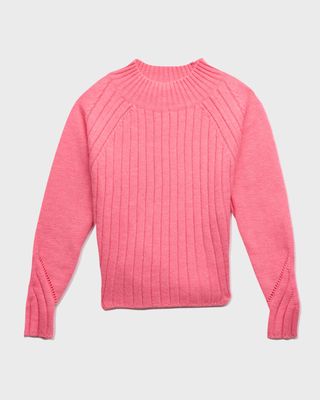 Girl's Solid Knit Sweater, Size 7-14