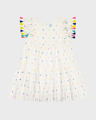 Girl's Sophie Tassel Confetti Swiss Dot Dress, Size 2-10