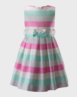 Girl's Sparkle Striped Party Dress, Size 2-14