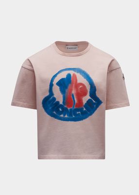 Girl's Spray Painted Logo-Print T-Shirt, Size 8-14
