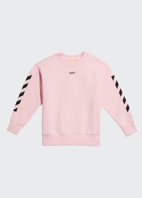 Girl's Stamp Crewneck Sweatshirt, Size 4-10