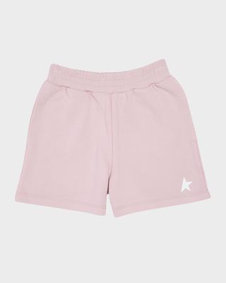 Girl's Star-Printed Fleece Shorts, Size 12