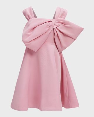Girl's Stefania Exaggerated Bow Dress, Size 7-14