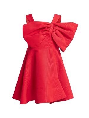 Girl's Stefania Mini Bow Dress - Fire Red - Size 14