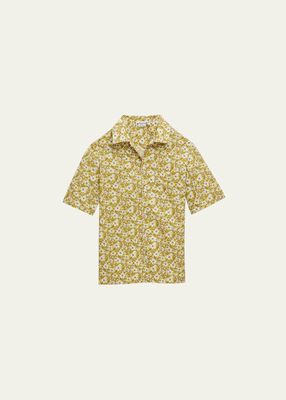 Girl's Steve Chemise Floral-Print Button Down Shirt, Size 6-14