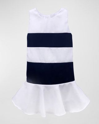 Girl's Stripe Sleeveless Flounce Dress, Size 6M-24M