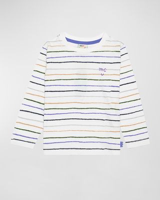 Girl's Striped Logo-Print T-Shirt, Size 2-8
