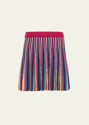 Girl's Striped Pleated Skirt, Size 12-14