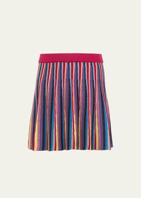 Girl's Striped Pleated Skirt, Size 4-10