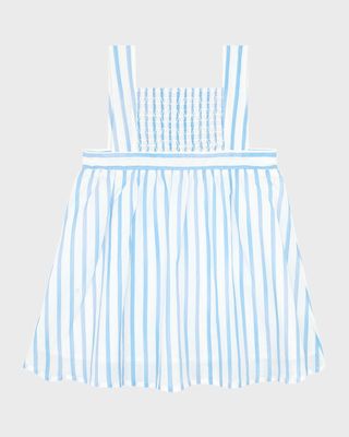 Girl's Striped Smocked Dress, Size 3T-10