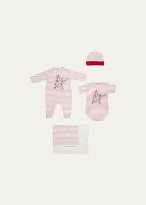 Girl's Stripes And Doodles Baby Gift Set, Size Newborn-9M
