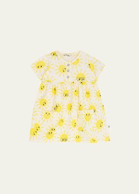 Girl's Sun-Print A-Line Dress, Size 6M-24M