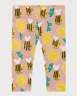 Girl's Sunflowers and Bees Printed Leggings, Size 12M-36M