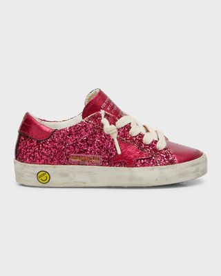 Girl's Superstar Glitter Low-Top Sneakers, Toddlers/Kids
