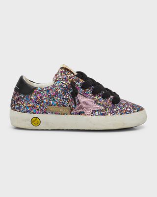 Girl's Superstar Multi Glitter Low-Top Sneakers, Baby/Toddler