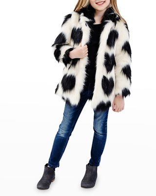 Girl's Sweetheart Faux Fox Coat, Size XXS-L