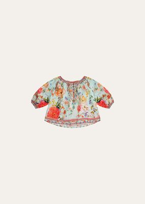 Girl's Talk The Walk Printed Blouse, Size 12-14
