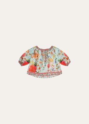 Girl's Talk The Walk Printed Blouse, Size 8-10