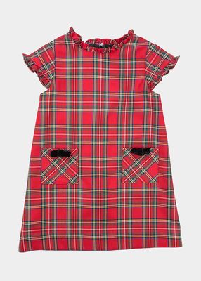 Girl's Tartan Plaid Dress, Size 4-6X