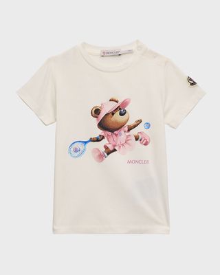 Girl's Tennis Bear Short-Sleeve T-Shirt, Size 6M-3